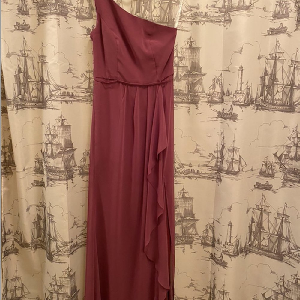 David's Bridal One-Shoulder Chianti Dress